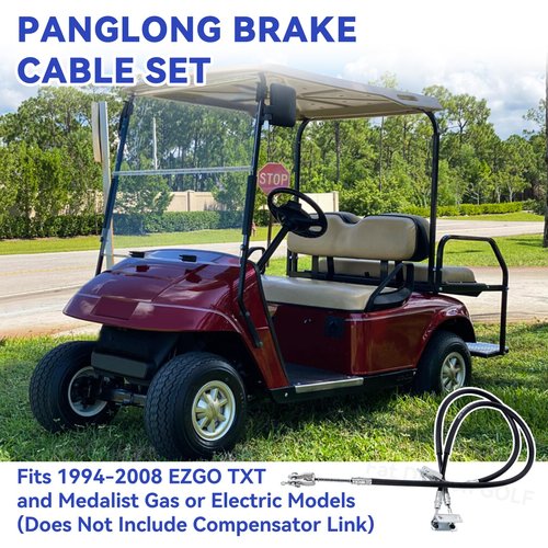 Panglong EZGO TXT Brake Cables Set, EZGO Brake Cable-Passenger and Driver Side Stainless Steel Core, Suitable for 1994-2008 EZGO TXT and Medalist Golf Cart, OEM# 70716-G03 70273-G03 70969-G03