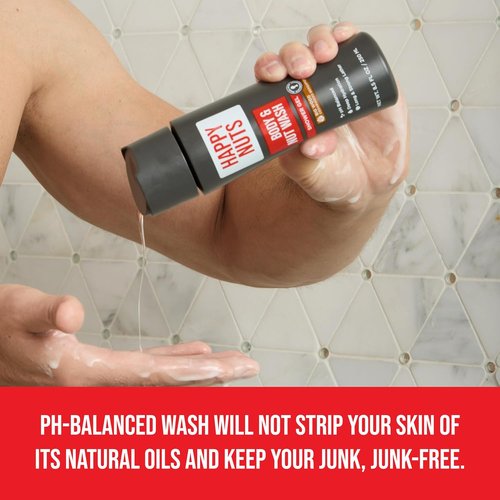 Happy Nuts Big Wood Body Wash - Moisturizing Men's Shower Gel for Sensitive Skin | 8.5 Fl Oz