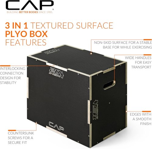 CAP Barbell 3-in-1 Plyometric Box - Versatile Training Equipment in Multiple Sizes and Styles