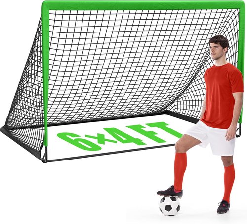 KTRIO Portable 6x4 Ft Soccer Goal - Large Foldable Net with Carry Bag for Kids & Teens Sports