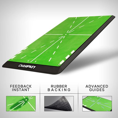 CHAMPKEY Heavy-Duty Golf Hitting Mat - Swing Path Feedback Golf Practice Mat - Ideal for Indoor and Outdoor Training