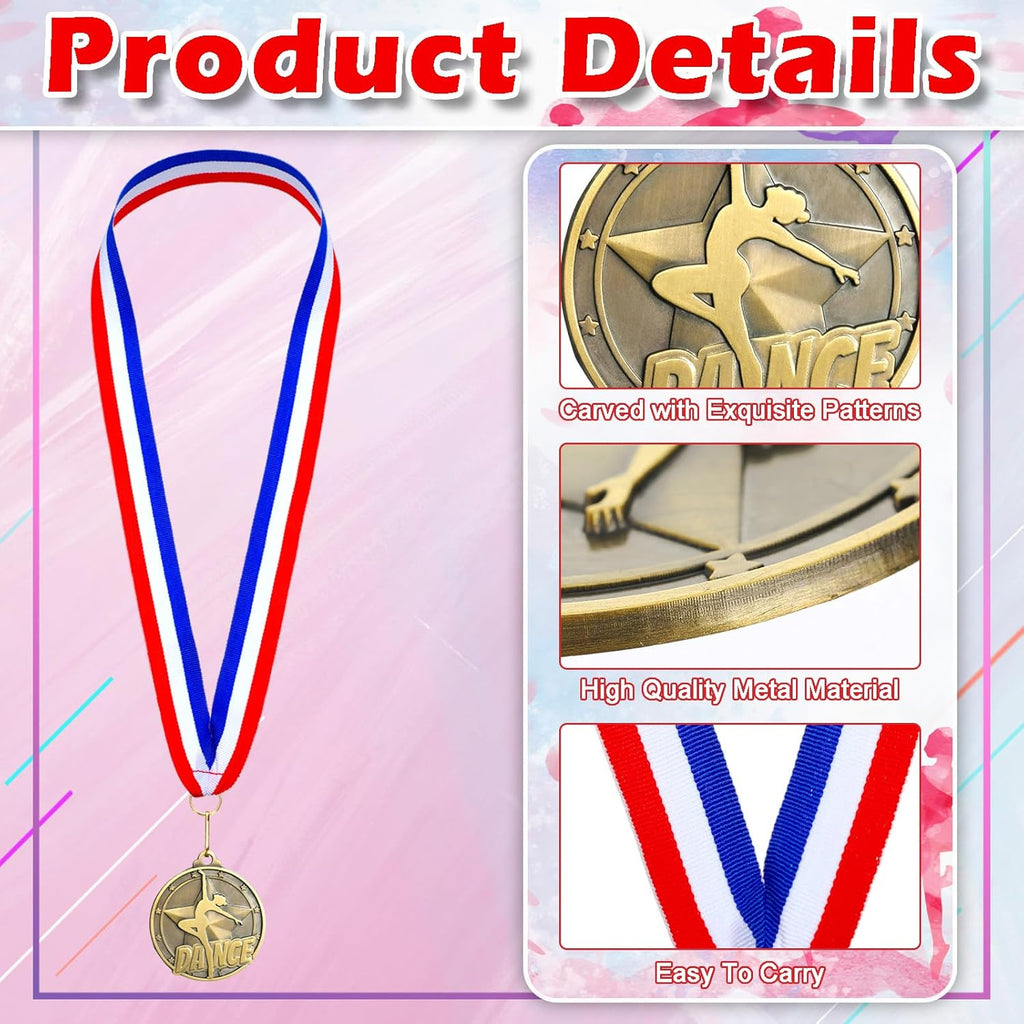 Quelay 20 Pcs Gold Awards Medals - 2'' Winner Medals with Neck Ribbons for Competitions & Events