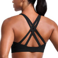 CRZ YOGA Sports Bra - Supportive Butterlift Design with Criss Cross Straps | Medium Impact Padded Workout Top