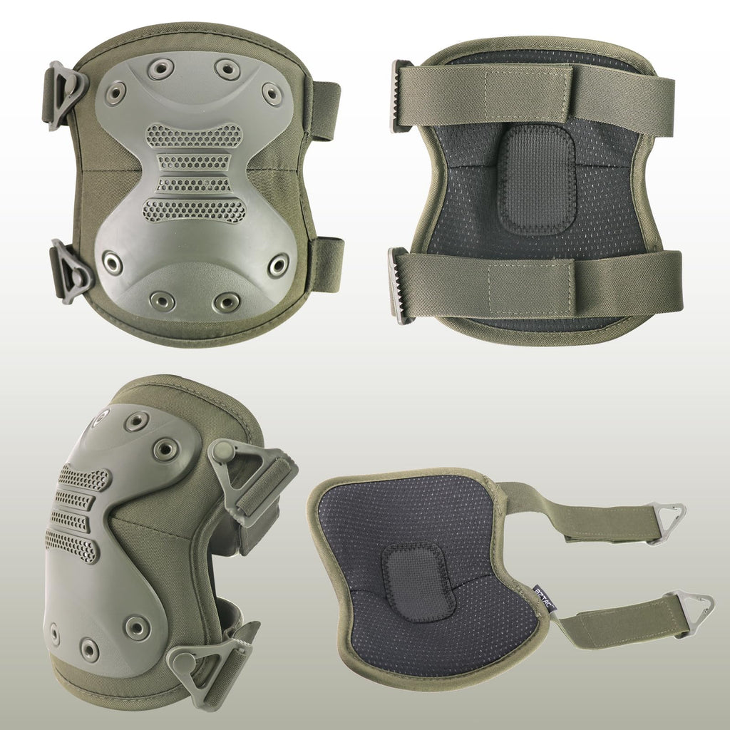 BZTAC Tactical Professional Combat Knee Protective Pads Set Advanced Tactical Gear Set for Outdoor CS Paintball Game Cycling Safety Skateboarding Gear Skates Airsoft Hunting Knee Protection Guard Pads