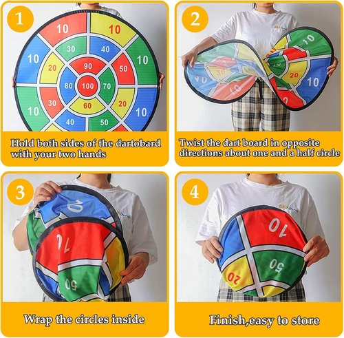 Dart Board for Kids by [Brand Name] - 29" Double-Sided Board with Sticky Balls | Perfect Indoor/Outdoor Game for Ages 4-14