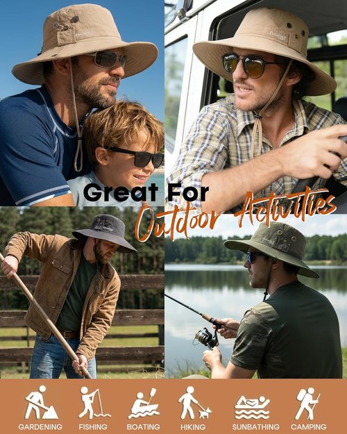 FURTALK Fishing Hat - UPF 80+ Foldable Wide Brim for Outdoor Hiking & Beach Use | Summer Essential