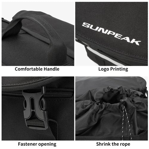 Sunpeak Bike Bag Accessories Panniers for Bicycle Rear Rack Bag 36L Waterproof Mountain Electric Bike Saddle Bag for Cycling Traveling Commuting Black