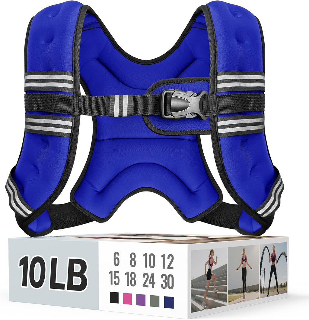 Skiennix Weighted Vest - Adjustable & Comfortable Rucking Vest with Reflective Stripe for Walking, Running & Strength Training