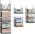Skiennix 5-Tier Closet Hanging Organizer - Adjustable Dividers & Hooks for Clothing Storage | Foldable Design