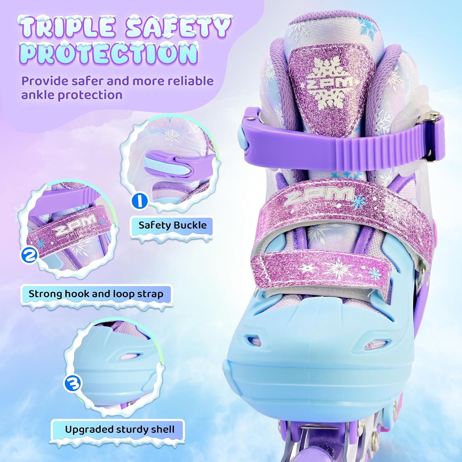 2PM SPORTS Inline Skates for Kids | Adjustable Light-Up Roller Skates for Ages 5-12