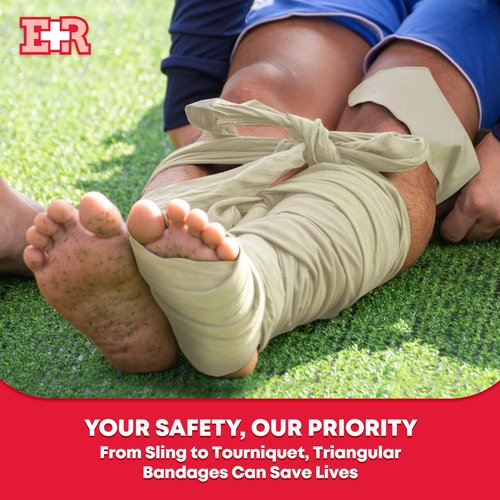 Ever Ready First Aid Triangular Bandage, 40" x 40" x 56", 12 Count- 100% Cotton
