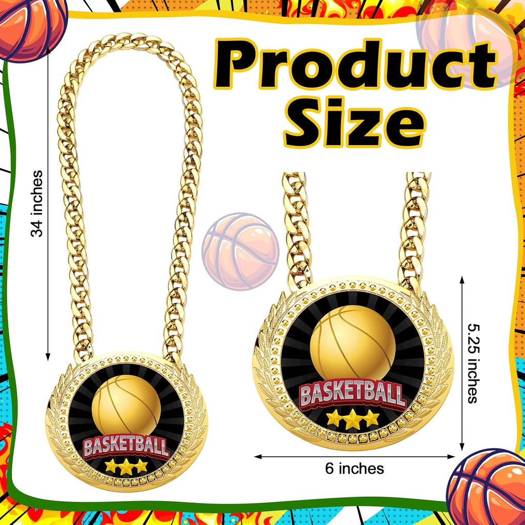 Tondiamo 3 Pcs Sports Turnover Chains - 6" Large Champion Medals for MVP Players | Basketball, Football, Soccer, Baseball, Softball, Volleyball