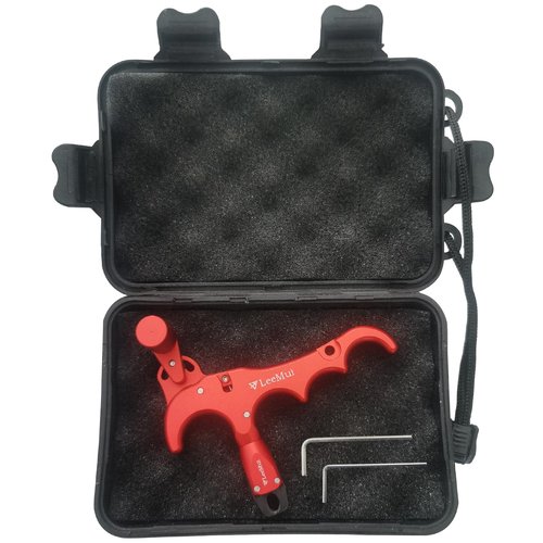 LeeMui Release Archery Release 360° Rotatable Thumb Release for Bow Archery Release Aids (Red)