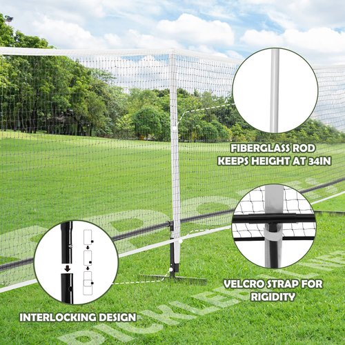 DULCE DOM Pickleball Nets Portable Outdoor, 22 FT Pickleball Net USAPA Regulation Size, Pickle Ball Game Net System with Carrying Bag for Driveway Backyards