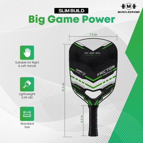 Carbon Fiber Pickleball Paddle, Professional Pickleball Racket, Lightweight Design for Enhanced Control, Reduced Vibration & Powerful Spin Shots