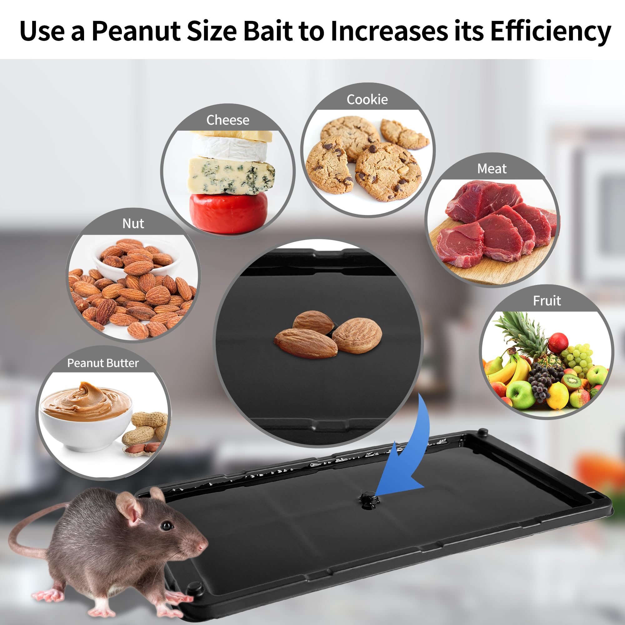 LULUCATCH Mouse Glue Traps 14 Pack, Larger & Heavier Plastic Sticky Glue Traps with Extra-Strong Adhesive for Mice, Rats, Sticky Mouse Trap for Indoor Use, Easy to Set