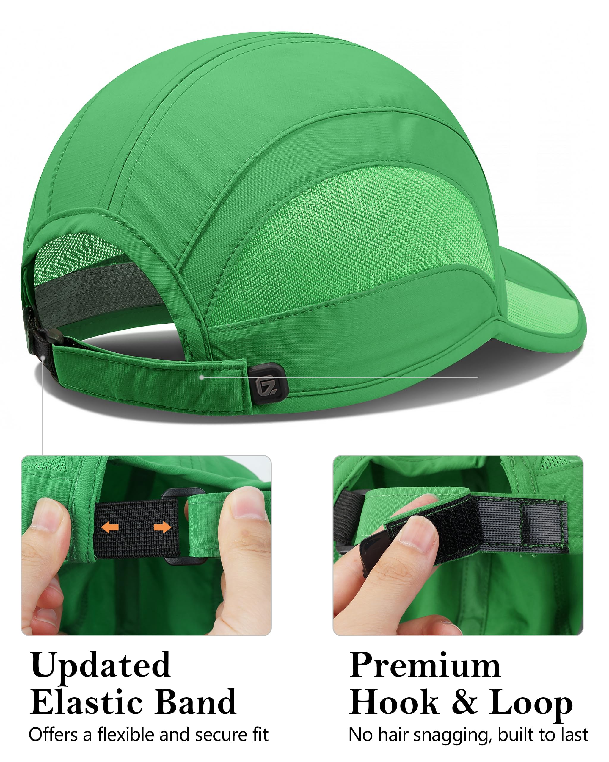 GADIEMKENSD Outdoor Running Hat Men Cooling Baseball Cap Dri Fit Workout Hat Breathable Mesh UPF50+ Women Sun Cap Trucker Dad Hats for Golf Gym Sports Tennis Summer Beach Dark Green M/L 7-7 1/2