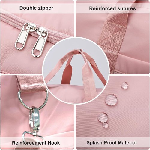 Eslcorri Gym Duffle Bag - Versatile Sports Backpack with Wet & Shoe Compartment | Green & Pink