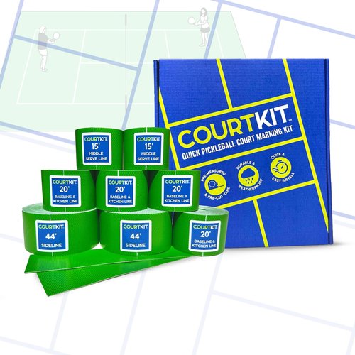 Pickleball Court Marking Kit | Pre-Measured, Pre-Cut, Ready-to-Apply Pickleball Court Tape Lines for Indoor, Outdoor, Waterproof, Easy Setup, No Residue, Temporary, Permanent, Floor Markers