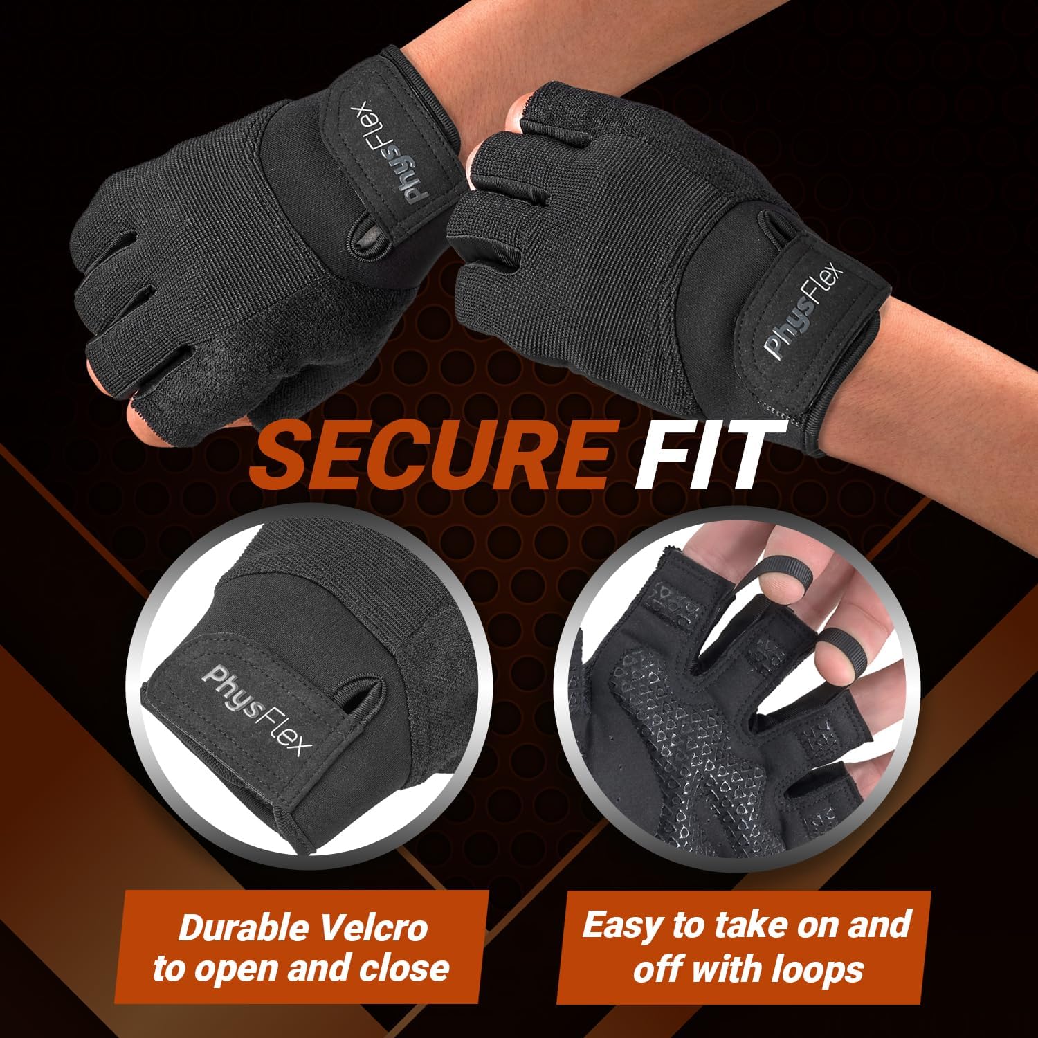 PhysFlex Workout Gloves - Enhanced Grip & Wrist Support for Weight Lifting | Unisex Fitness Gear