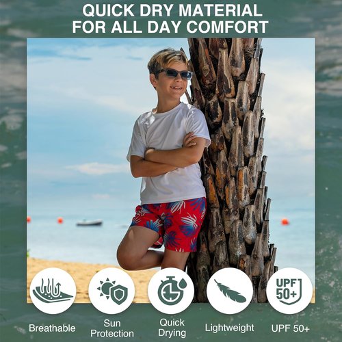 Kanu Surf Quest Boys Swim Trunks - Quick Dry Compression Liner Swimwear | Comfortable Fit