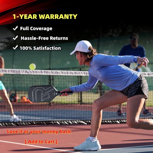 T700 Carbon Fiber Pickleball Paddle - 16mm Honeycomb Core for High Spin & Power | Professional Fine Matte Finish | All-Rounder Paddle for Control & Touch