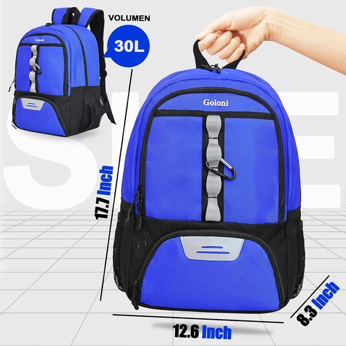 Goloni Youth Soccer Bag - Versatile Basketball Backpack with Ball & Shoe Compartments | Durable Design