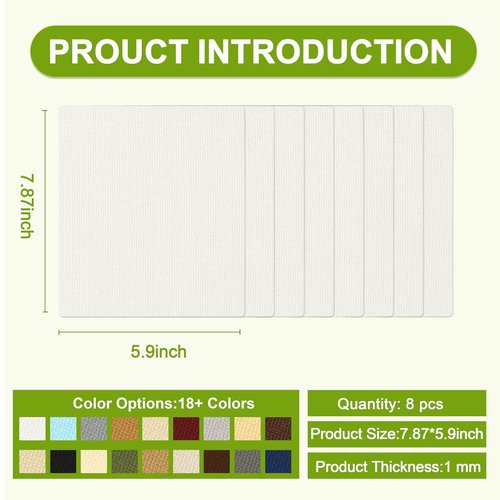 Besezx Canvas Repair Patch - Waterproof Self-Adhesive Fabric Tape | 7.87x5.9 Inches, 8PCS for Outdoor Gear