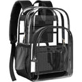 PAMANO Clear Backpack, Heavy Duty Transparent Backpack with Reinforced Bottom See Through for College, Travel, Workplace Security, Black