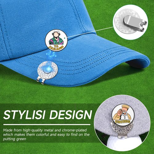Jecten Funny Magnetic Ball Markers Clips, Distinctive Golf Ball Markers for Putting Green, Golf Ball Marker Hat Clips Magnet for Golf Lovers Gifts Golfing Accessories