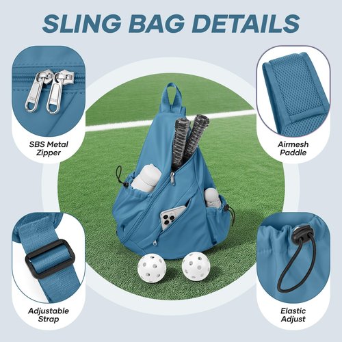 bluterm Pickleball Bag for Women Men, Crossbody Sling Bags Pickleball Paddle Bag Should Chest Bags Backpack
