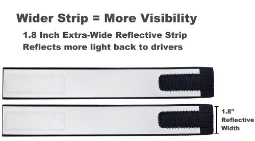 Reflective Ankle Bands with Very Large Reflective Area, 1,000+ ft Visibility, Straps for Biking, Running and Walking at Night - Bright, Lightweight & Comfortable