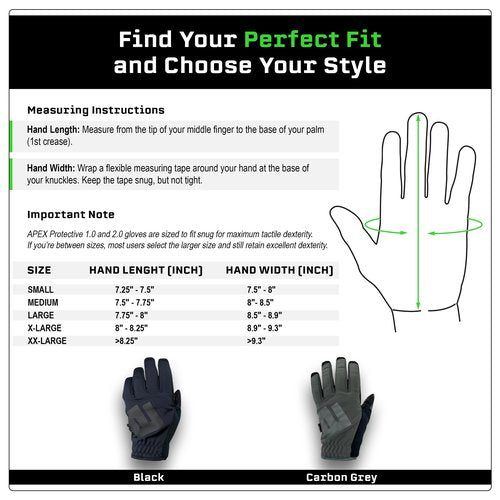 APEX 2.0 Cold Weather Gloves Touchscreen Fingers, Thermal Insulated for Winter Multi Sport, Tactical Shooting Hunting, Large, Black