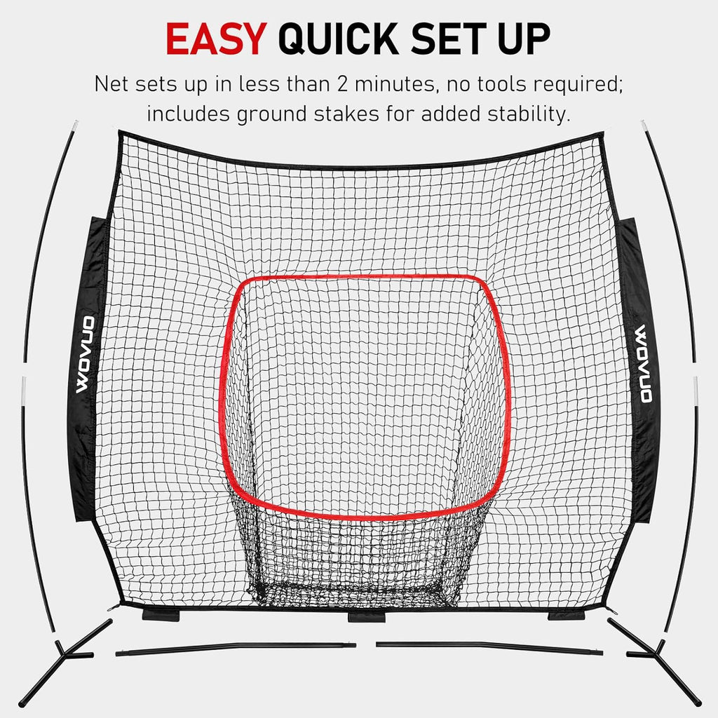 Skiennix 7x7 Ft Baseball Net - Versatile Batting & Pitching Training Equipment for Kids & Adults