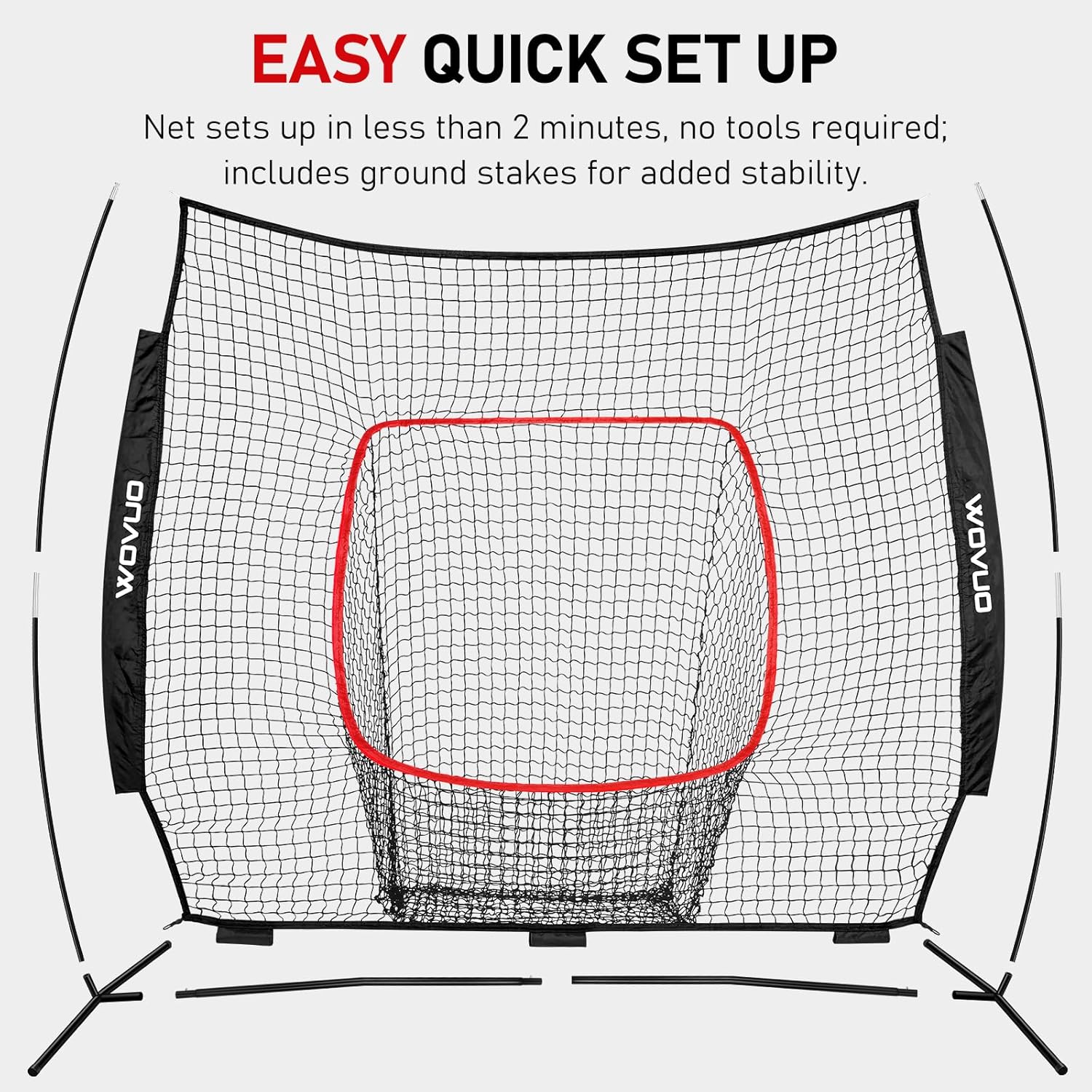 Skiennix 7x7 Ft Baseball Net - Versatile Batting & Pitching Training Equipment for Kids & Adults