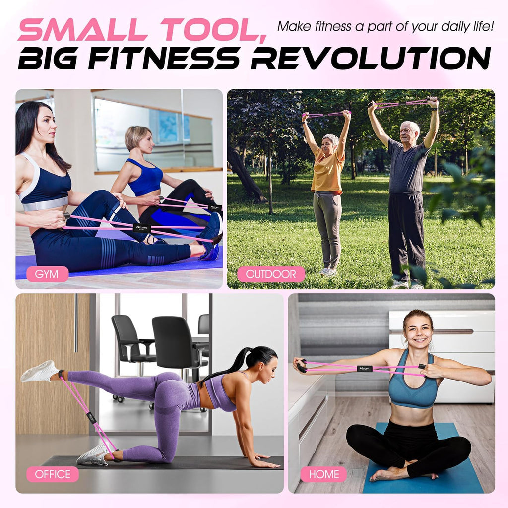 Skiennix Resistance Bands - Figure 8 Exercise Bands with Handles for Strength Training & Physical Therapy