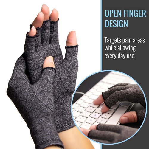 Heelbo Arthritis Compression Gloves for Pain Relief, Reduces Swelling & Stiffness, FSA & HSA Eligible, Fits Men & Women, Joint Pain Relief, Large
