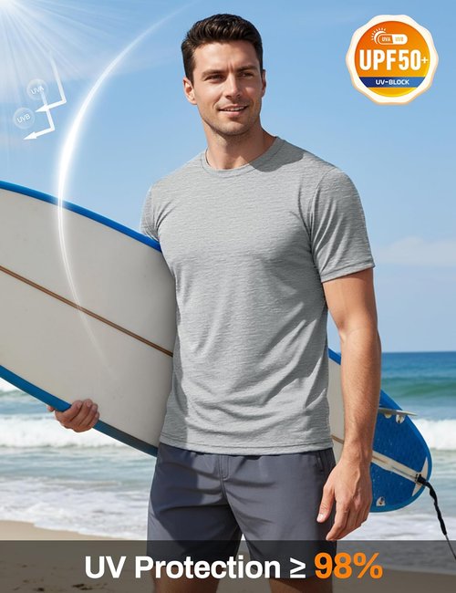 MAGCOMSEN Men's Athletic Workout Shirts - Short Sleeve Dry Fit with UPF 50+ Sun Protection | Cooling Gym Tops