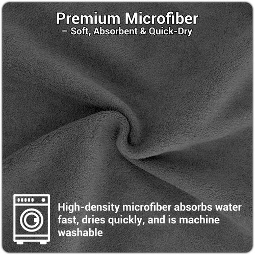 mayoken® 9 Pack Gray Fishing Towels with Clips & Zinger Retractors, Quick-Dry Absorbent Microfiber Bait Towels for Fishing, Boating, Kayaking, Camping & Hiking