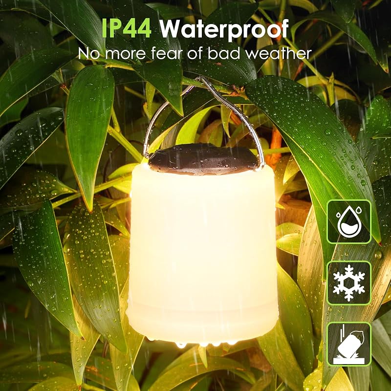 BOBKID LED Camping Lantern - Rechargeable, 1000 Lumens, 360° Light, IP44 Waterproof (Black)