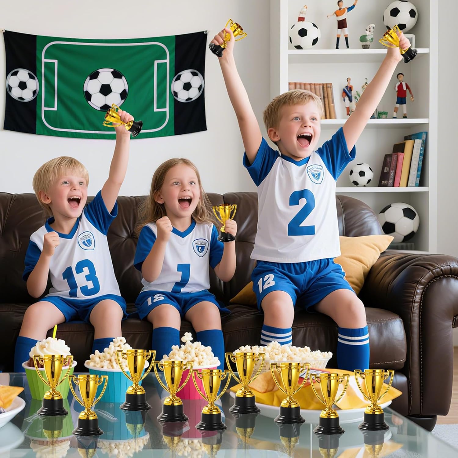 Skiennix Mini Trophies - Bulk Plastic Gold Trophy Cups for Kids' Sports Tournaments | 3.4 Inches