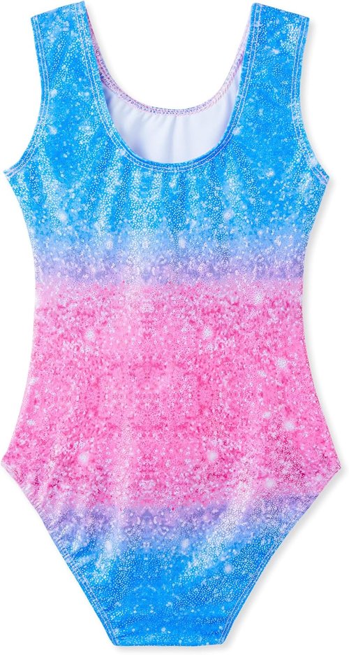 Domusgo Gymnastics Leotards - Sparkly One-Piece Tumbling Outfit for Girls | Perfect Fit & Comfort