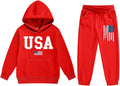 Vivimeng Boys USA Hoodie Set - American Flag Sweatshirt Suit for Kids | Stylish Pullover Outfit