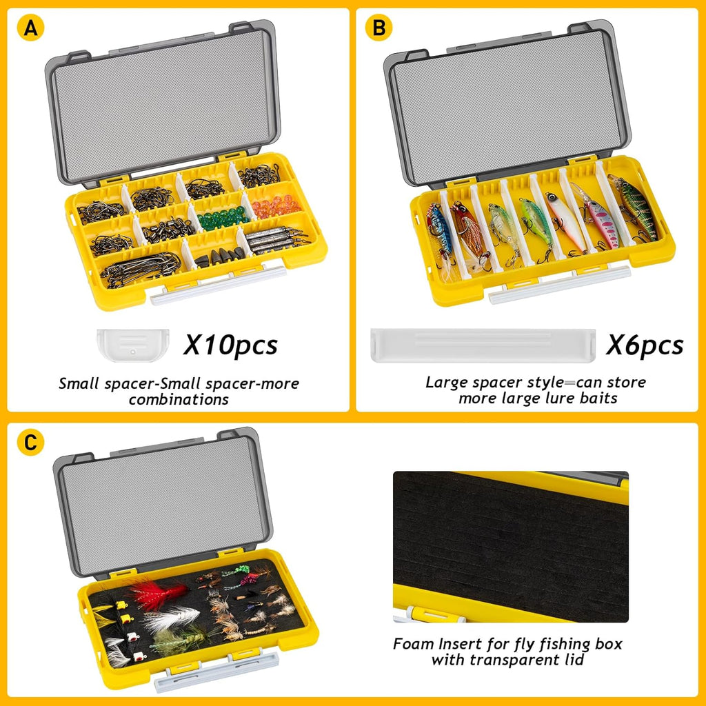 QualyQualy Fishing Tackle Box - Small Organizer with Removable Dividers | 2-in-1 Mini Hook Storage
