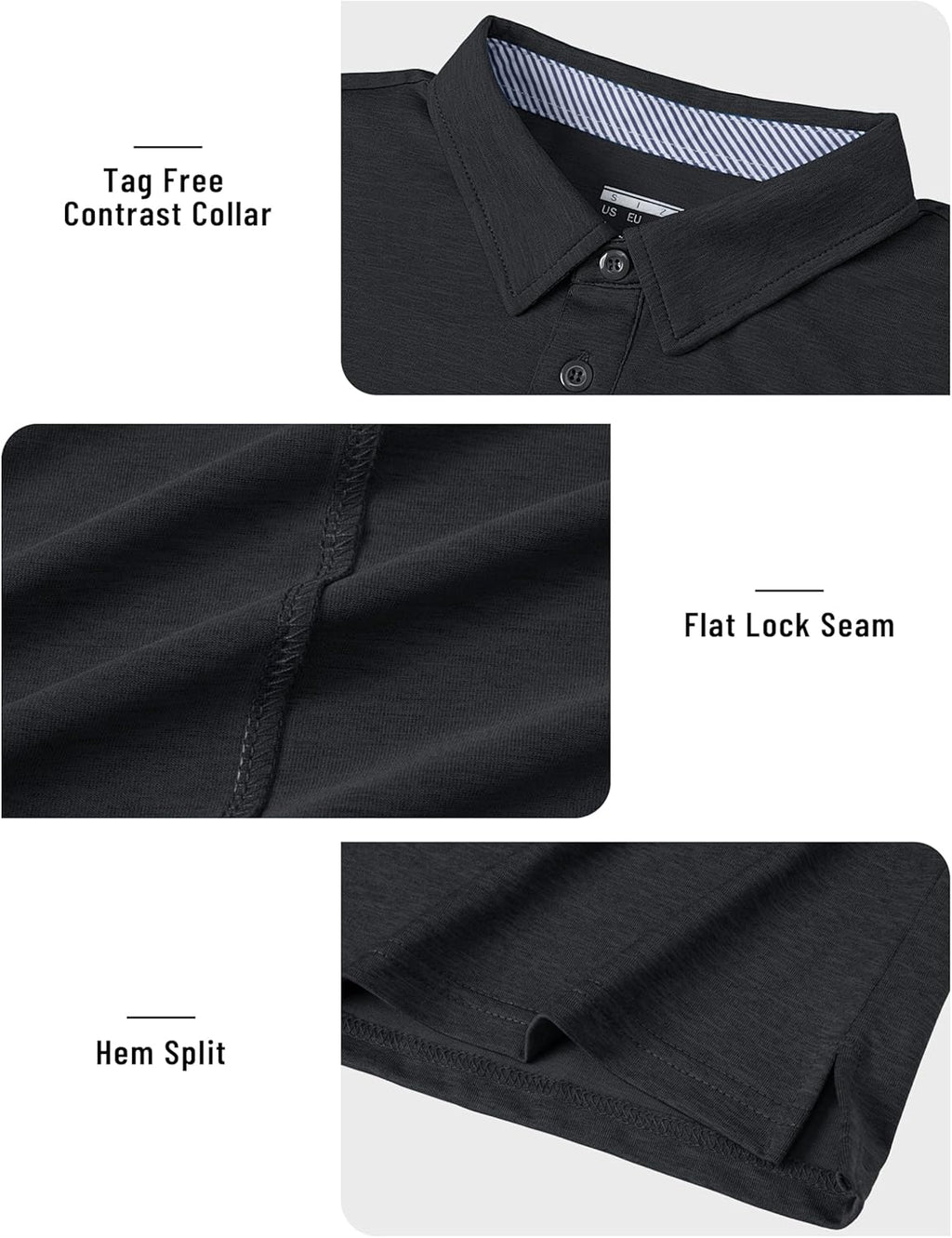 TACVASEN Men's Quick-Dry Golf Polo Shirt - Moisture-Wicking & Breathable Casual Wear