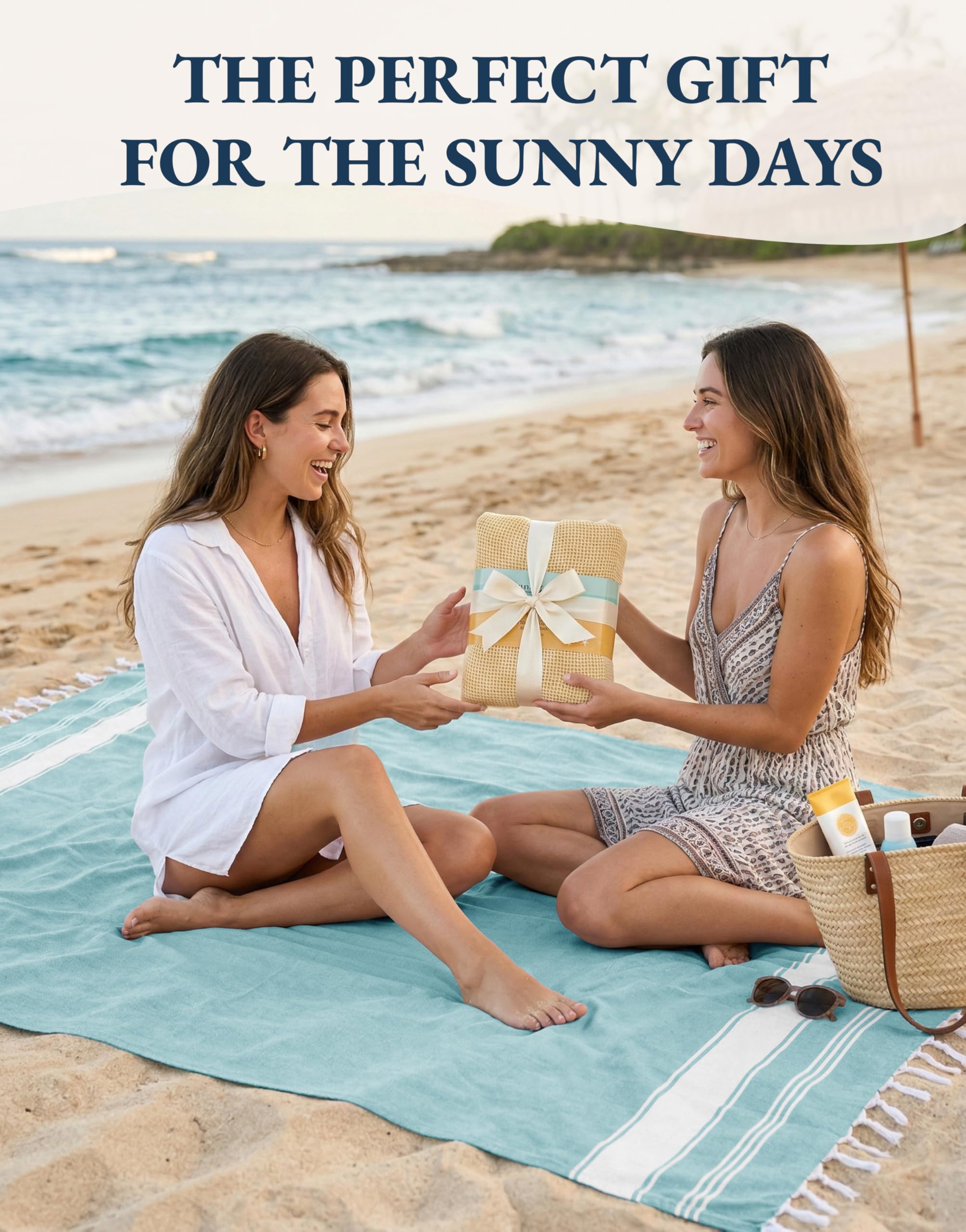 LANE LINEN Extra Large Beach Towel, Beach Towels Oversized, Pre-Washed, No Shrink, Quick Dry Pool Towels, Stylish Light Beach Towel for Women, Absorbent & Sand Free Towel, 39"x71" - Aqua