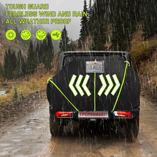 Bike Cover - 600D Oxford Waterproof Bicycle Protection | Fits 2 Bikes, UV & Weather Resistant, Black