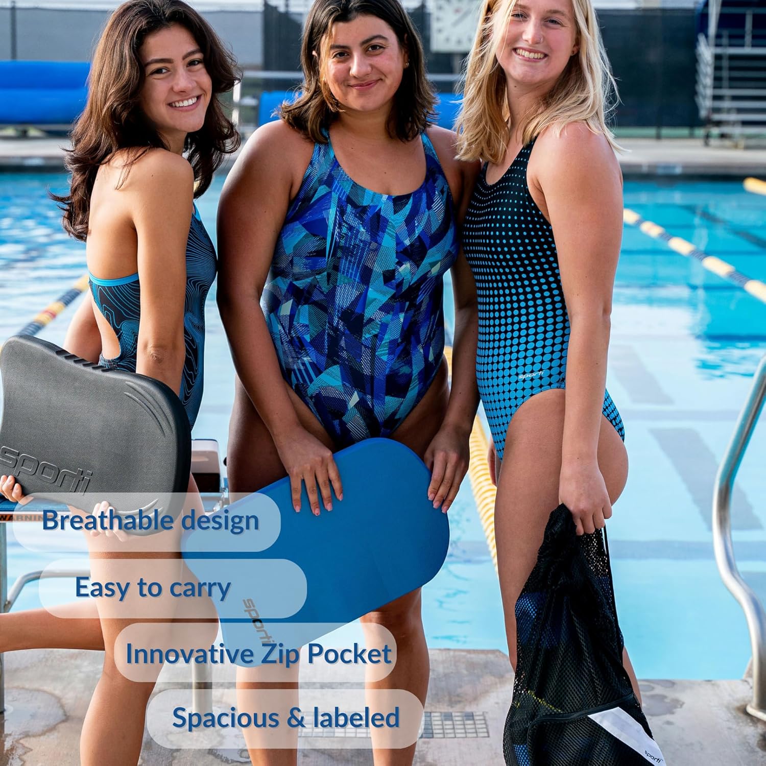 Sporti Mesh Drawstring Swim Bag - Lightweight Backpack for Swimmers | Ideal for Beach Use