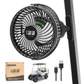 10L0L Usb Golf Cart Fan - Magnetic Mount,rechargeable,56H Battery,Silent 360° Adjustable,For Golf & RV