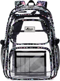 OKKID Heavy Duty Clear Backpack - Transparent Bookbag for School Girls | Durable See-Through Design